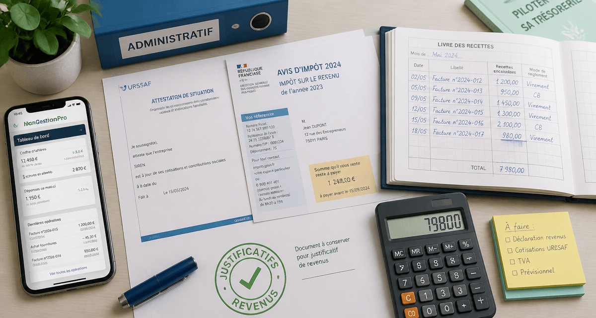 auto entrepreneur fiche de paie justificatifs revenus