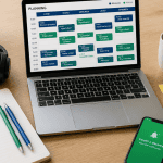 bureau travail a distance ordinateur portable