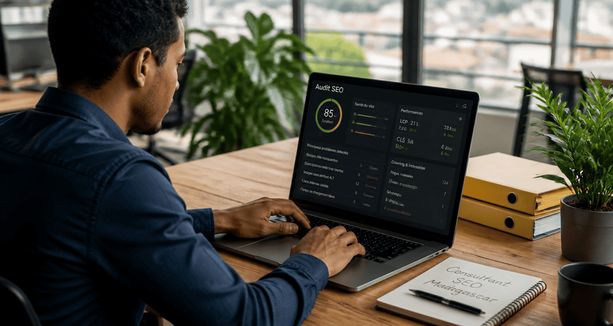 consultant seo madagascar travaillant sur audit seo
