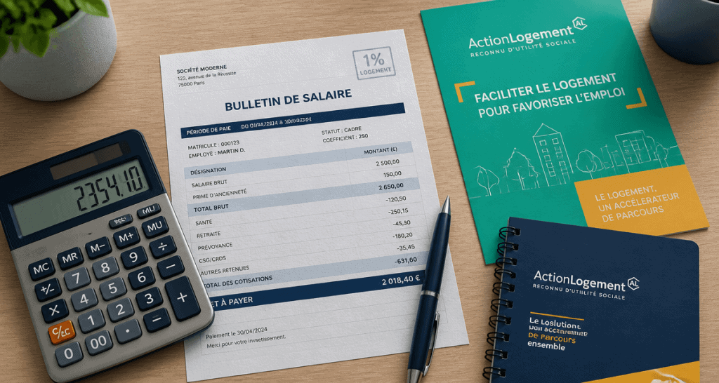 cotisation 1 logement sur fiche de paie vue bureau