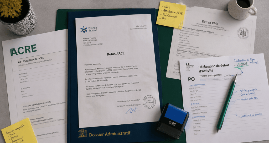 demande arce refusé lettre et documents administratifs