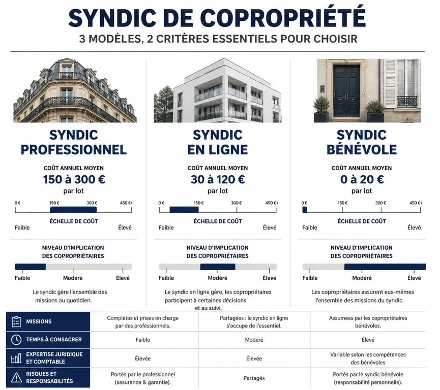 Comparatif des modèles de gestion de syndic pour petite copropriété : coût et implication