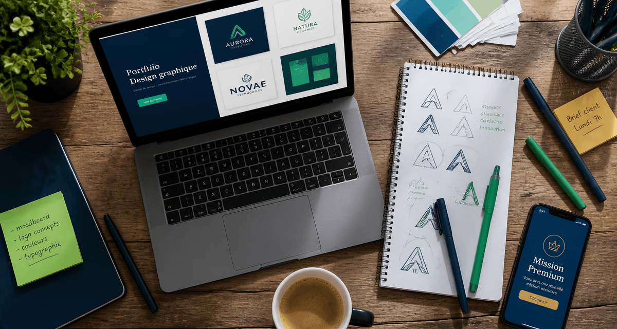 bureau freelance graphiste emploi avec portfolio et mission