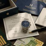 investir dans une montre de luxe sur bureau avec accessoires financiers