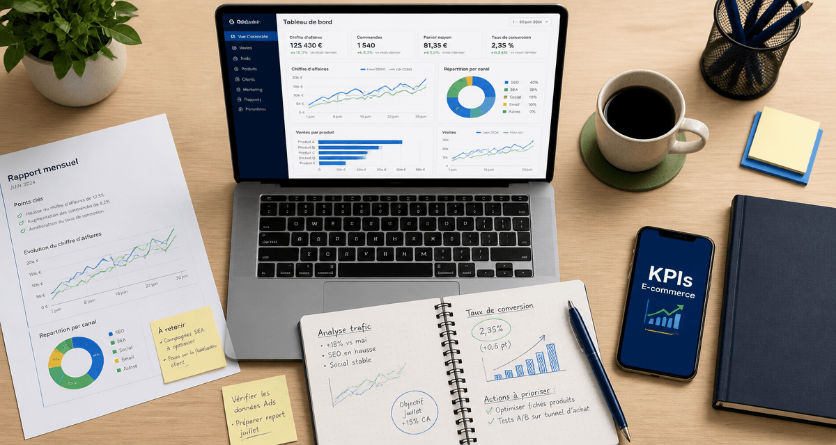 kpi e commerce bureau tableau de bord