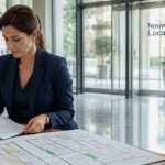 Chef d’entreprise consultant un dossier dans un local pour entreprise