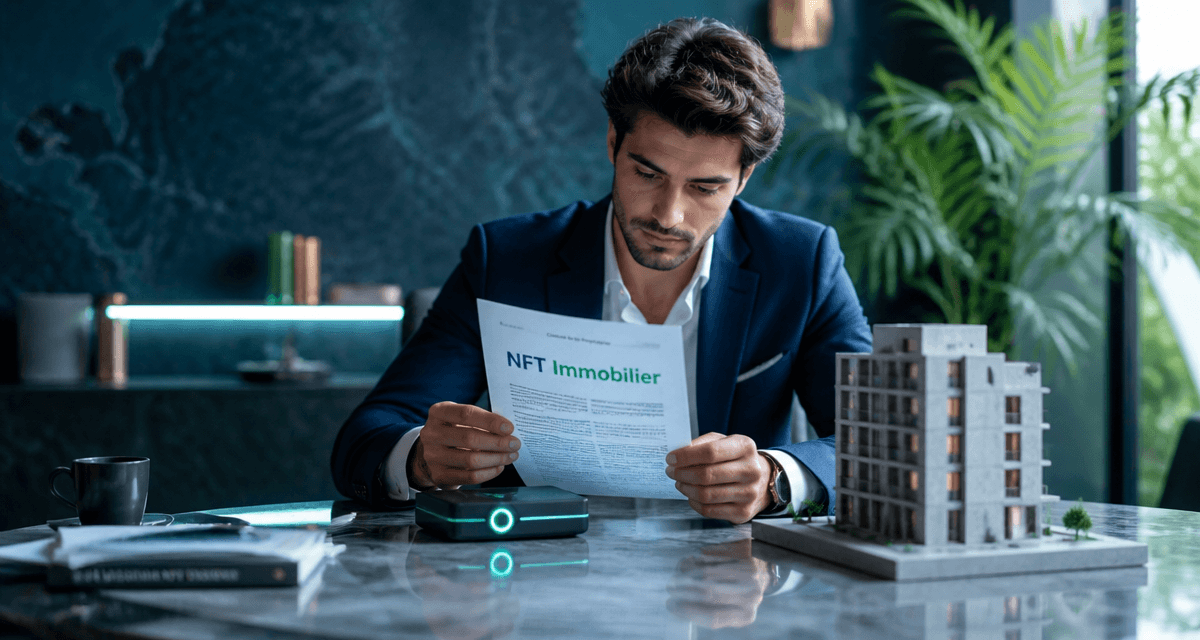 NFT immobilier investisseur examine contrat