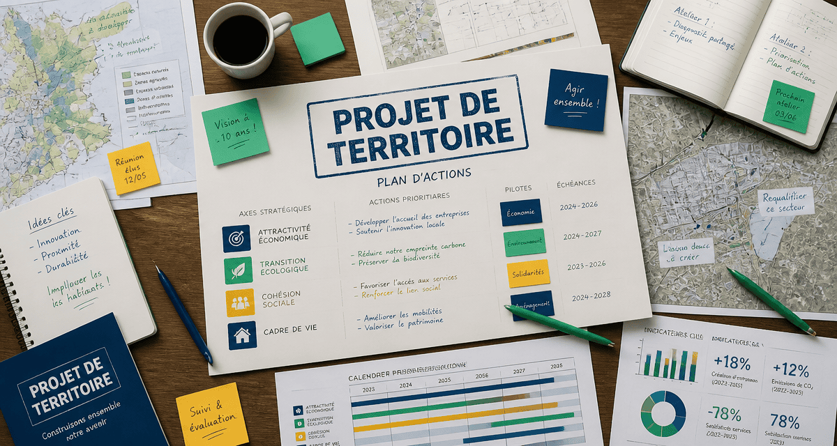 projet de territoire documents et plan d'actions sur table