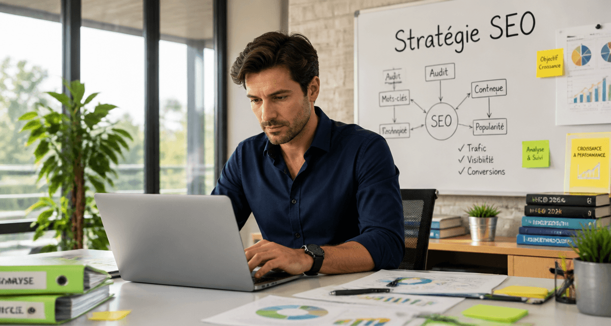 search optimization consultant travaillant au bureau