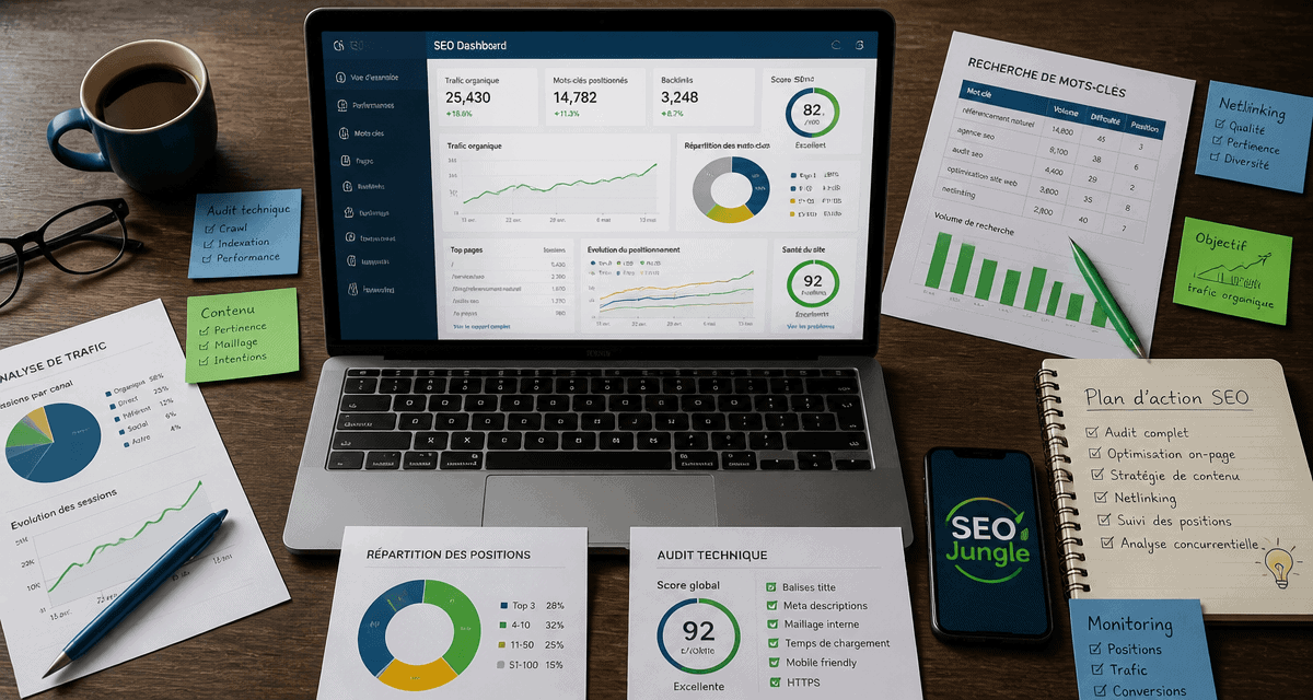 SEO Jungle tableau de bord SEO et backlinks
