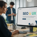seo ux équipe open space ordinateur