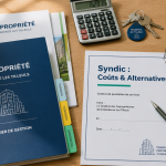 tarif syndic petite copropriété table dossiers calculatrice clés