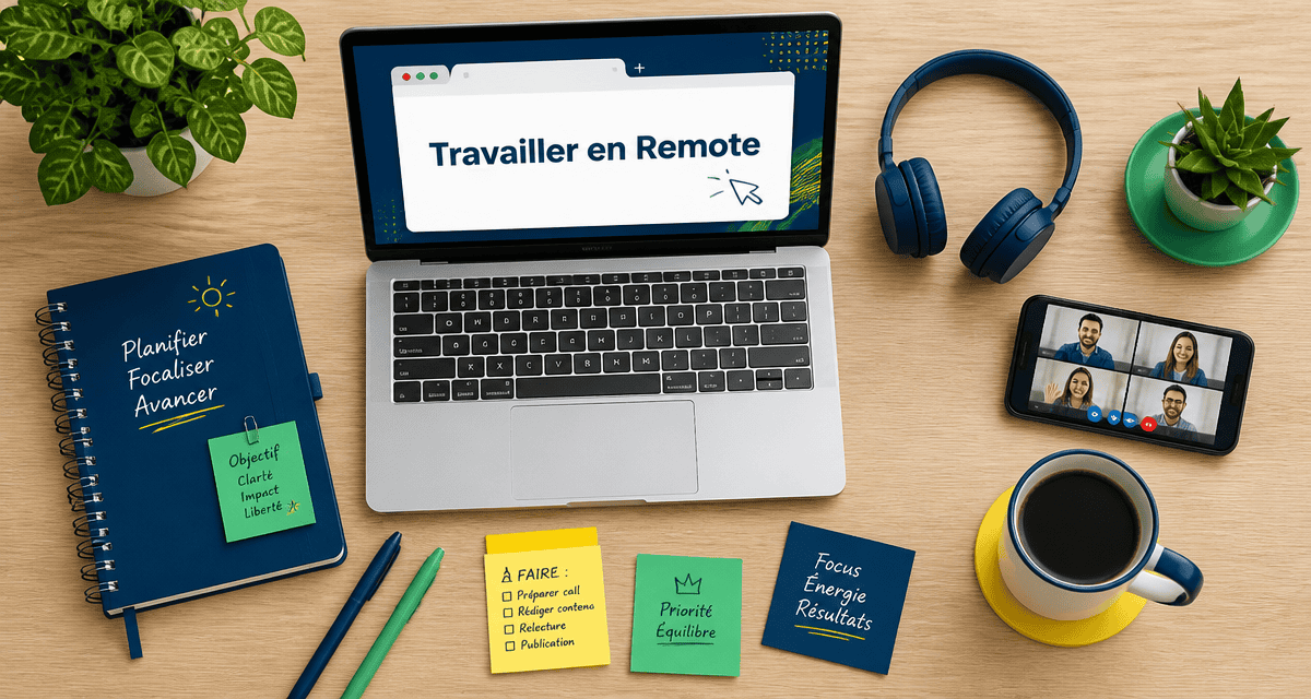 travailler en remote bureau moderne
