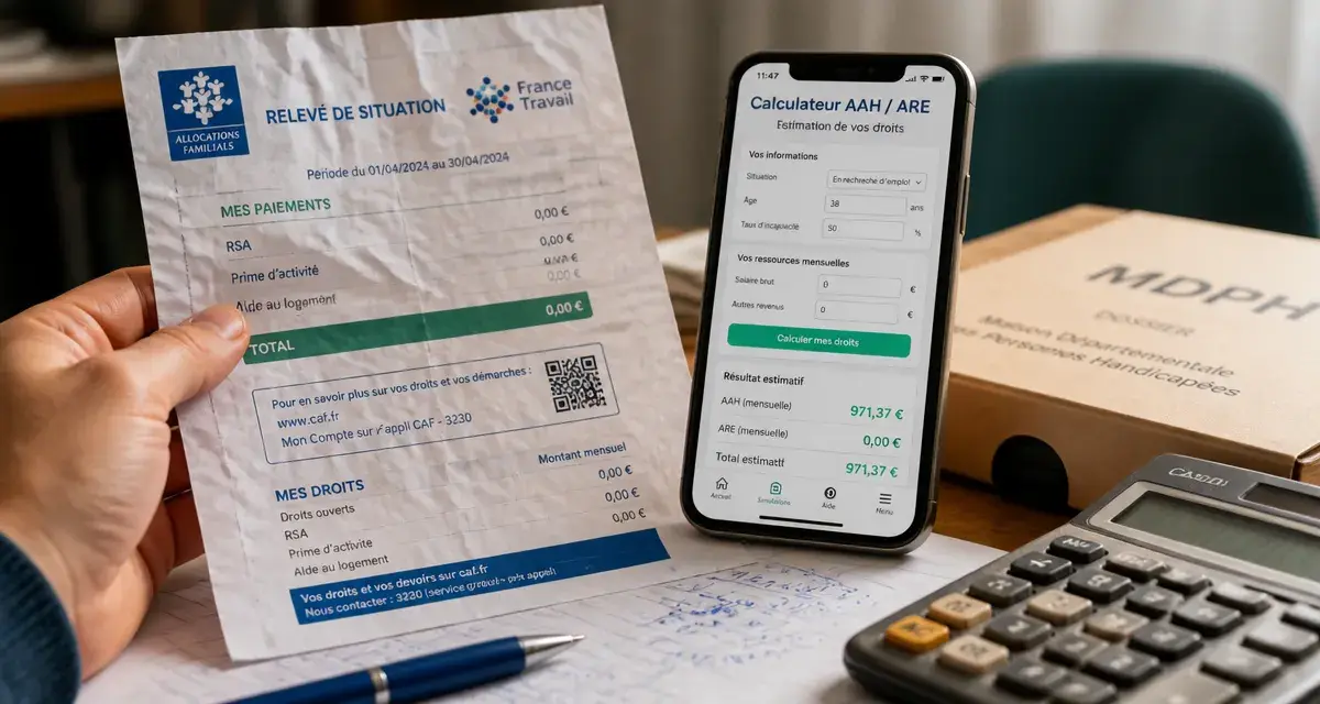 AAH et chomage : calcul allocation différentielle CAF France Travail
