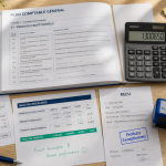 compte produits exceptionnels sur bureau avec documents