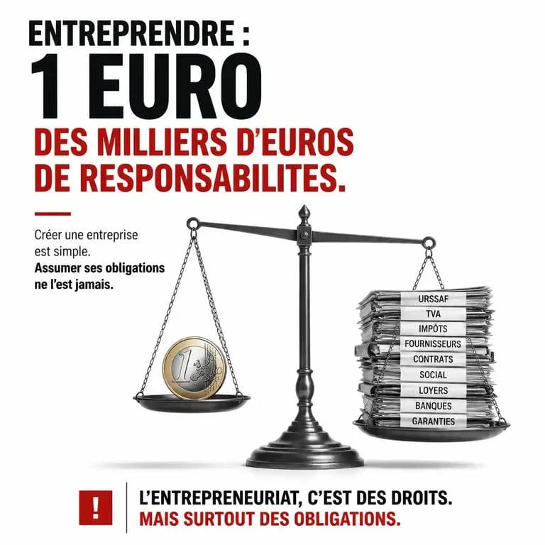 Illustration conceptuelle d'une société à vendre pour 1 euro symbolique avec balance entre prix et passif