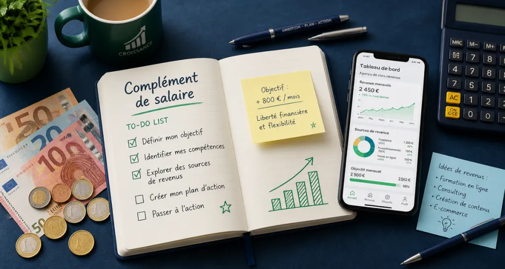 job complément de salaire to-do list euros smartphone