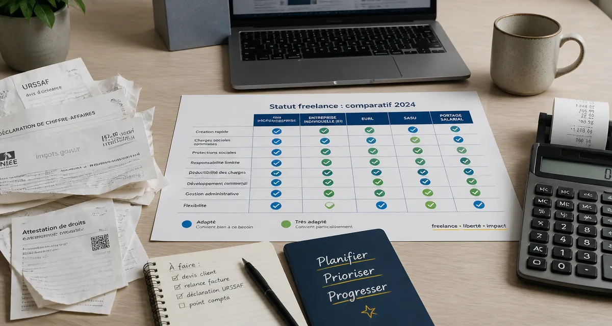 Quel statut pour un freelance : micro-entreprise, EI, EURL, SASU, portage