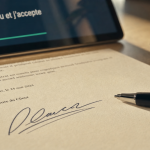 Signature precedee de la mention lu et approuve sur contrat, case acceptation