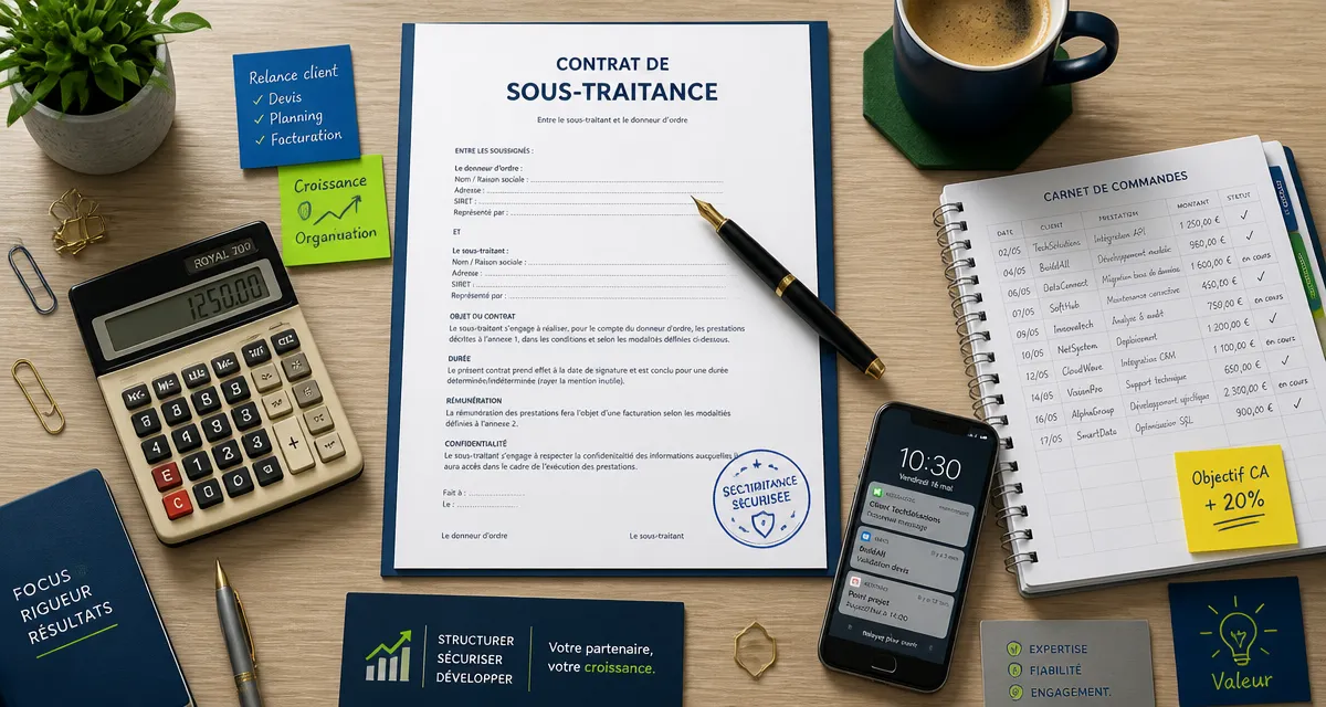 sous traitance auto entrepreneur bureau contrat sécurisé