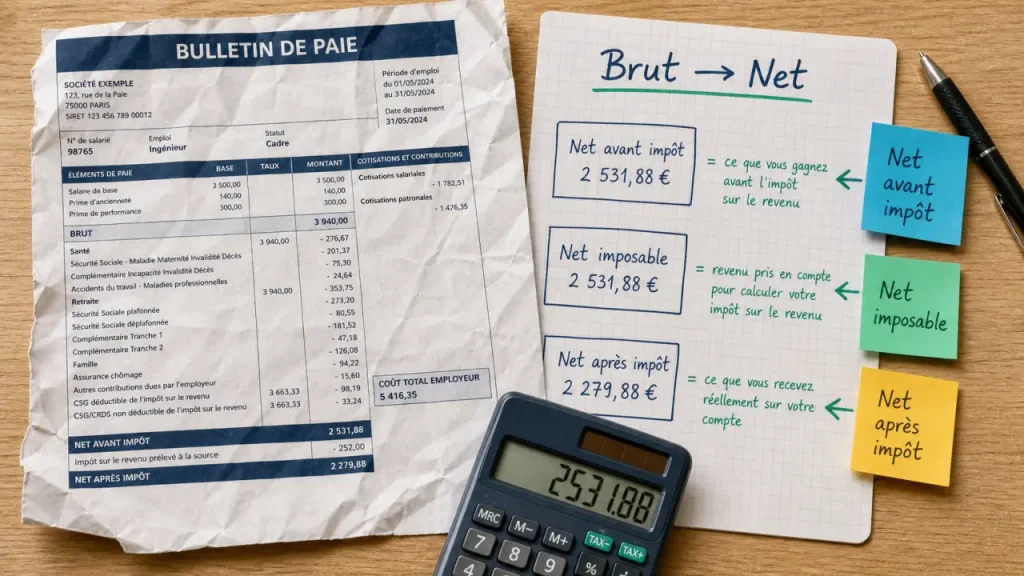 80 000 brut en net : 5 300 € par mois, mais pas le même résultat selon le statut