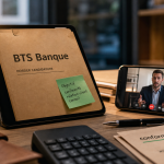 bts banque a distance en visioconférence sur tablette et dossier
