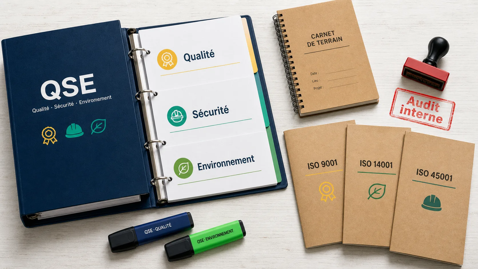 Certification QSE : audit ISO 9001 14001 45001, contrôle QSE