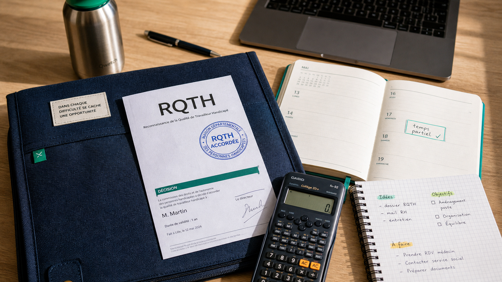 Complément salaire RQTH temps partiel : aides compensation perte de revenus