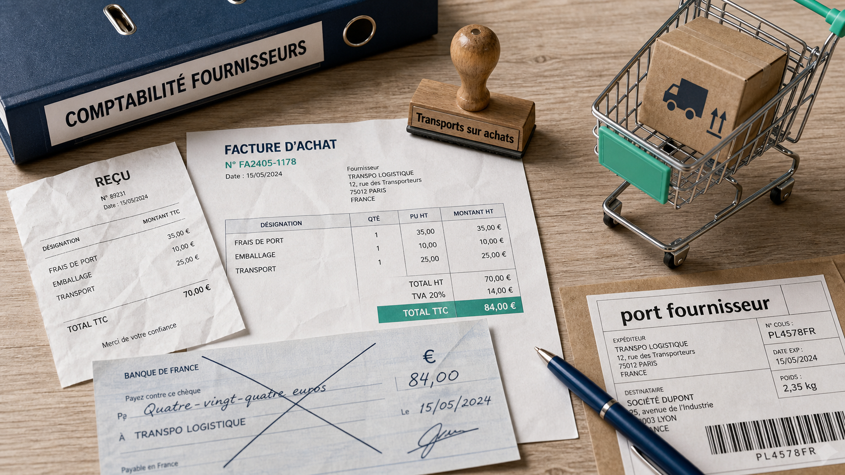 Compte comptable transport sur achat : 6241, 608 ou imputation au compte d’achat