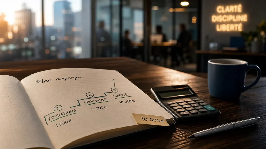 Gagner 10000 euros par mois : carnet, calculatrice et graphique