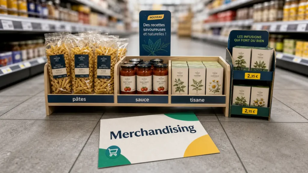 Merchandising definition : stop-rayon et tête de gondole en magasin