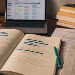Metier litteraire qui paye bien : édition et rédaction sur un bureau avec manuscrit annoté