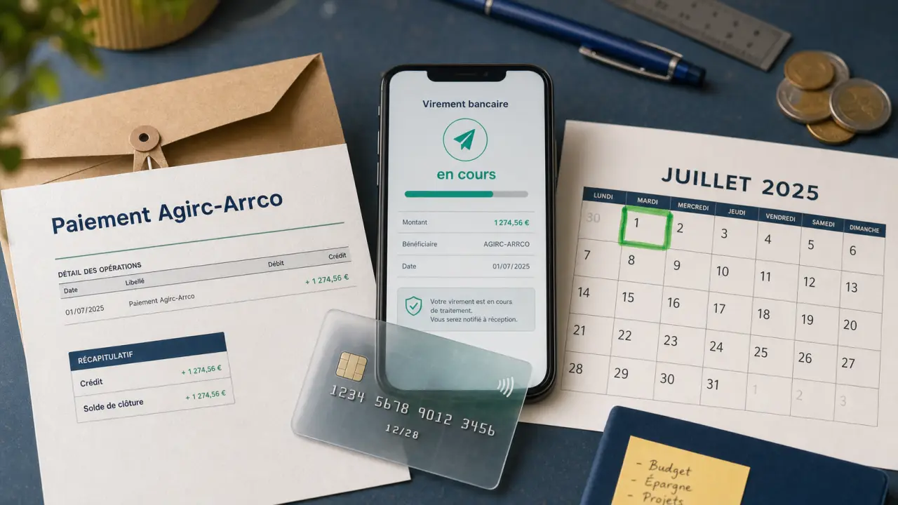 Paiement agirc arrco juillet 2025 : 1er juillet, délais bancaires