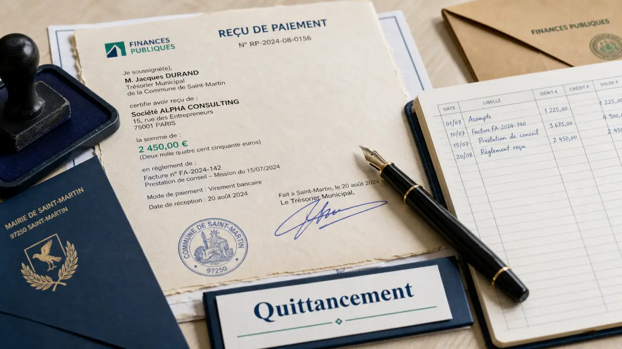 Quittancement définition : documents et preuve de paiement (quittance)