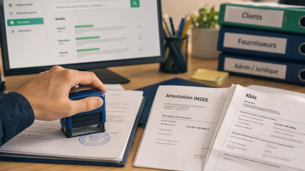siret verif : attestation INSEE et Kbis sur dossier d’entreprise