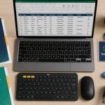 Télétravail temps partiel saisie de données sur ordinateur