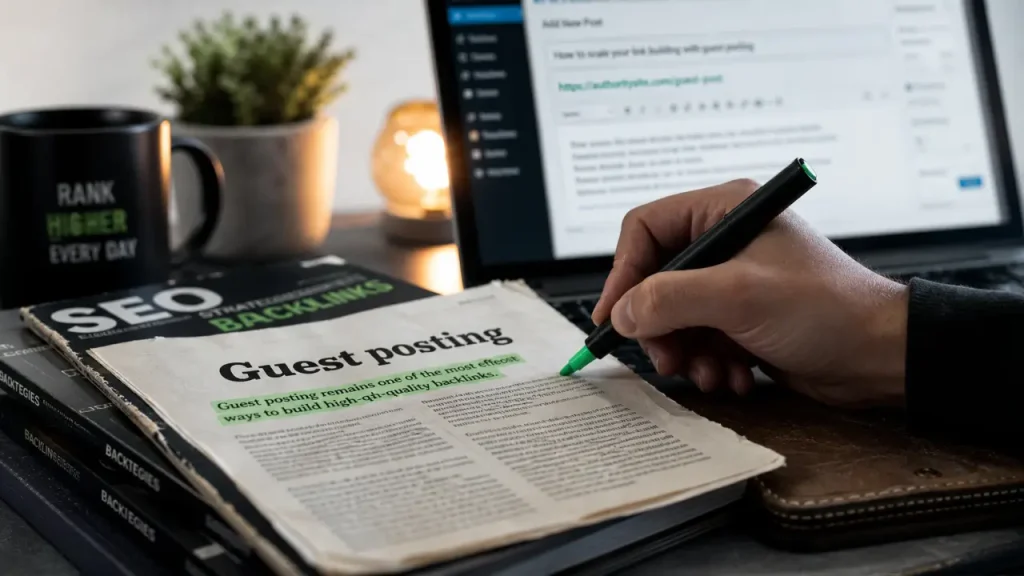 Guest posting : backlinks contextuels, nouvelle audience et risque Google si vous forcez