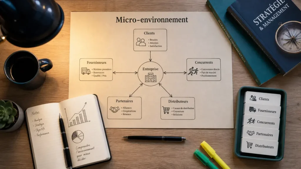 Micro-environnement d’entreprise : clients, fournisseurs, concurrents et leviers d’action
