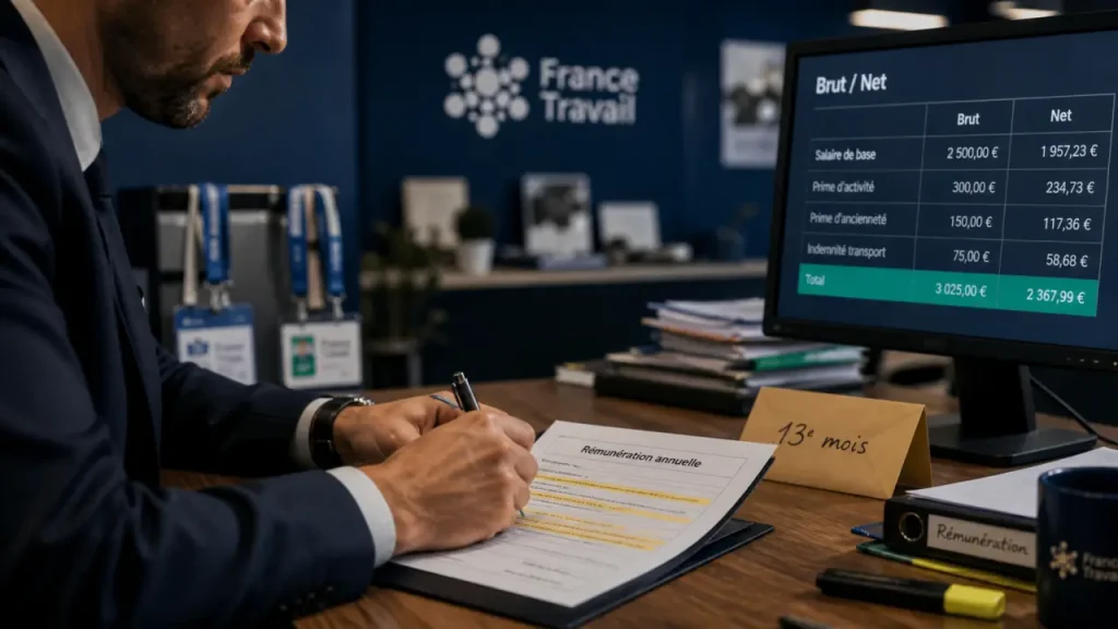Salaire conseiller France Travail : 27 800 € brut, 13e mois et jusqu’à 33 750 €