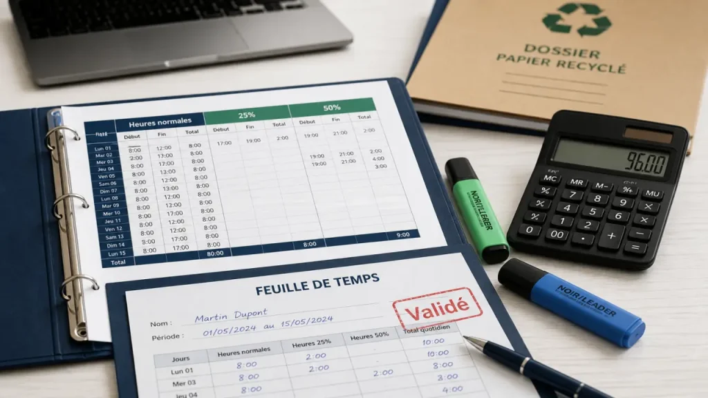 Heures supplémentaires : tableau, majorations à 25 % et erreurs de paie à éviter