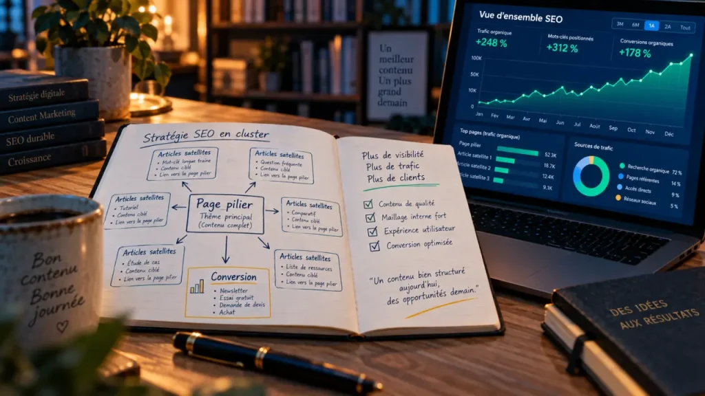 Un blog SEO élargit la visibilité et guide les visiteurs vers l’offre